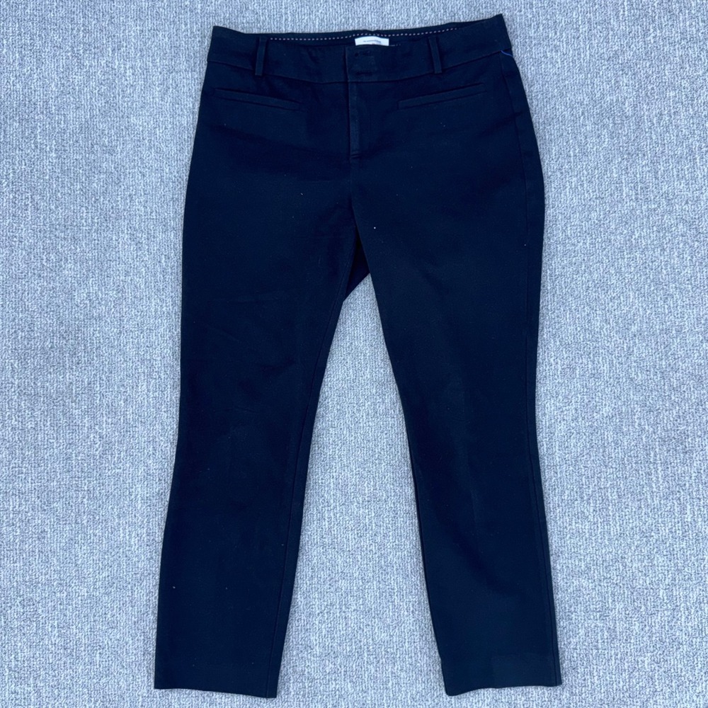 Anthropologie The Essential Slim Black Stretch Pants‎ Size 10 Cropped Workwear